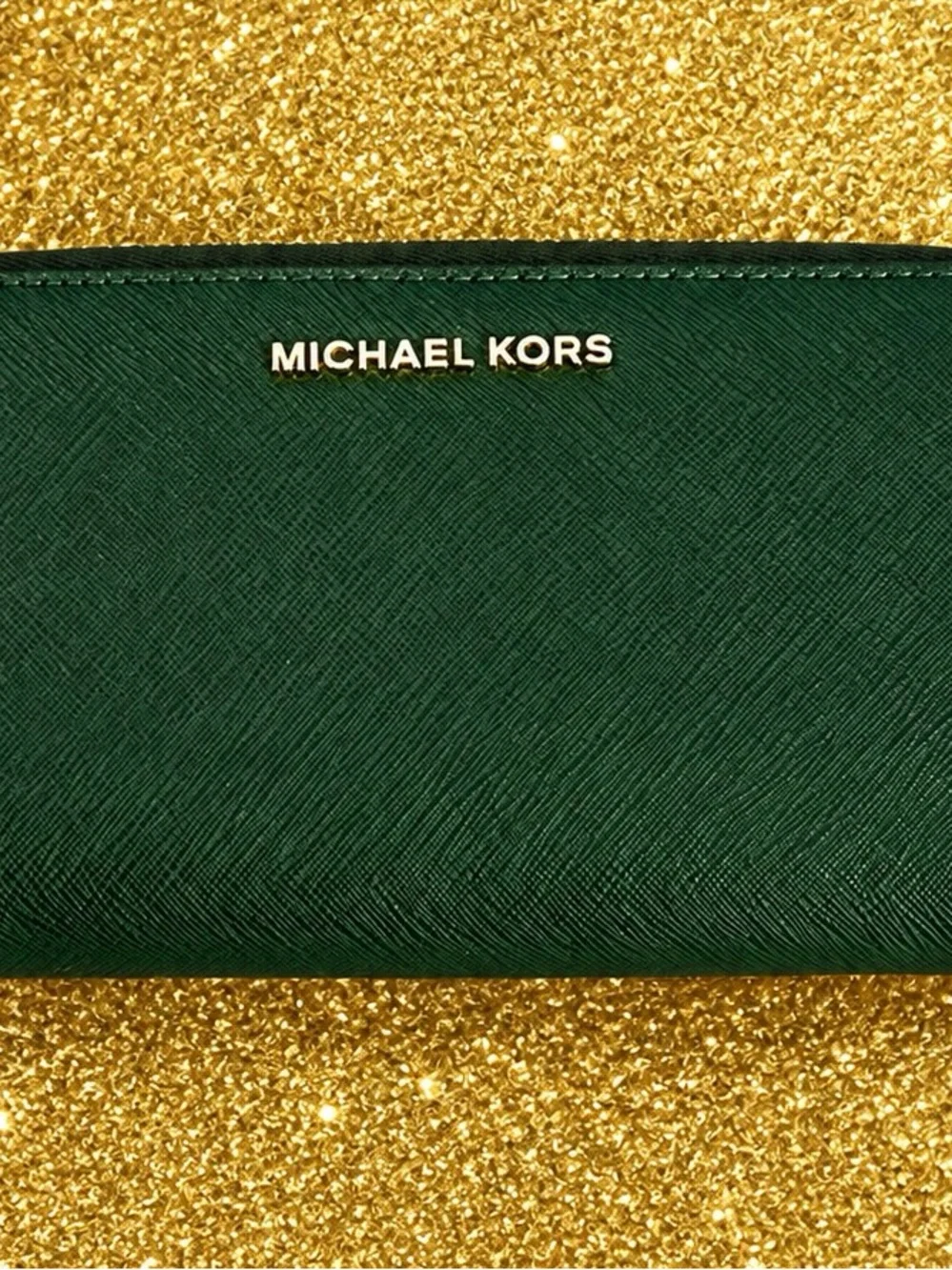 Michael Kors Green Zip Around Phone Wallet